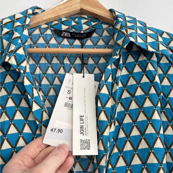 Zara Geometric Print Set Top and Bottom - Picture 3 of 8